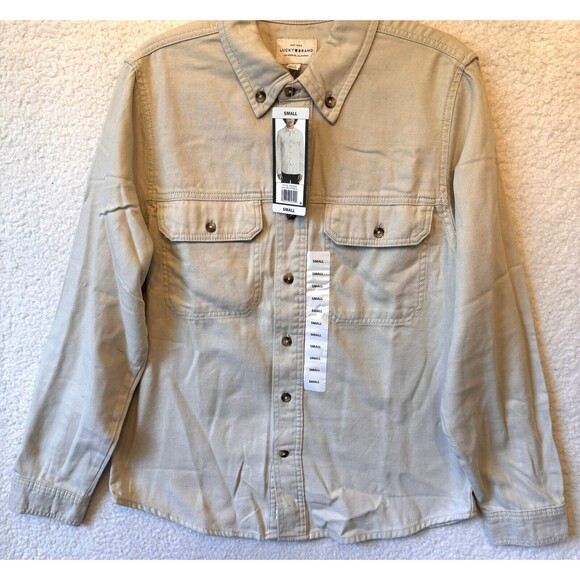 Lucky Brand‎ Men's Shirt Jacket Size Small Color Oatmeal Beige Outdoor Travel - Picture 2 of 11